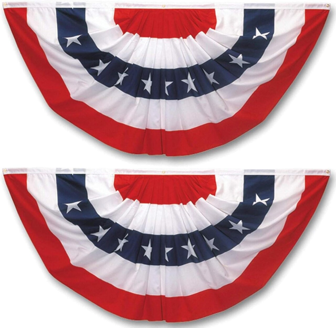 Pleated Fan Flag 2 Pack Patriotic American Bunting Flags for 4th of July